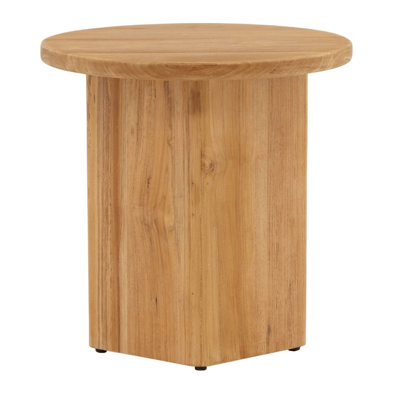 Natural Teak Wood and Twisted Synthetic Wicker Table 20 in Wide