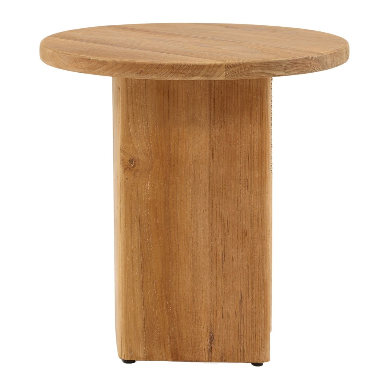 Natural Teak Wood and Twisted Synthetic Wicker Table 20 in Wide