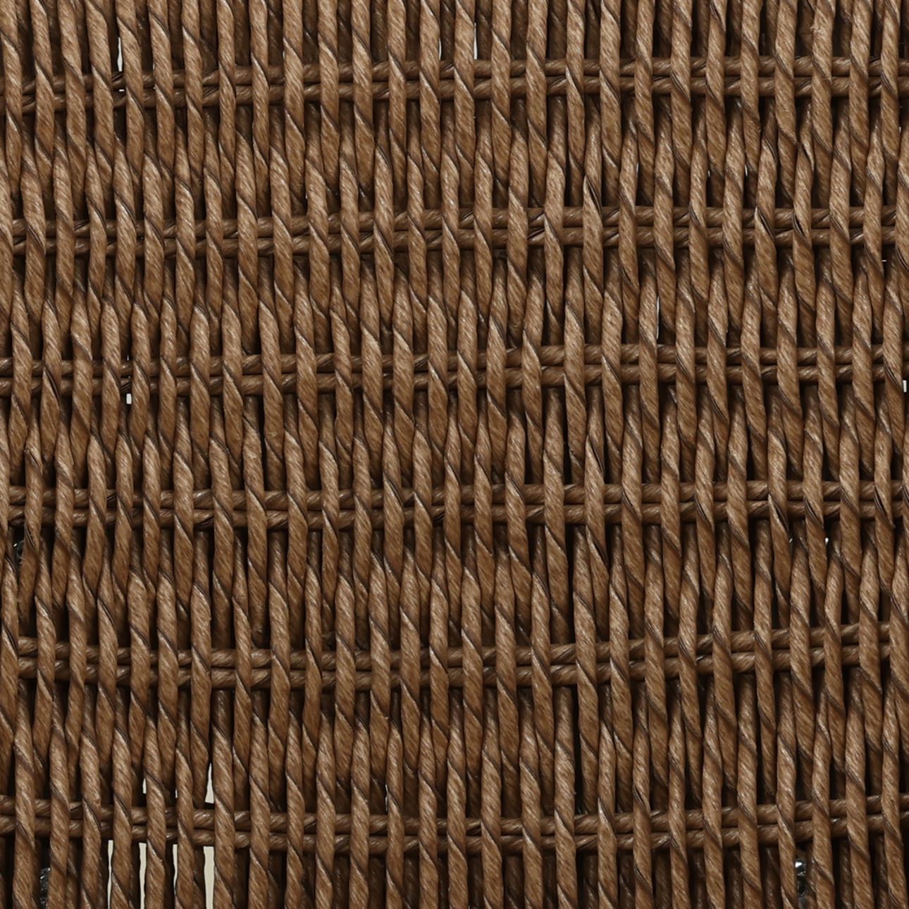Light Brown Twisted Synthetic Wicker, Aluminum and Teak Wood Chair 22 in Wide