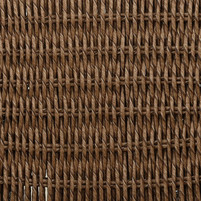 Light Brown Twisted Synthetic Wicker, Aluminum and Teak Wood Chair 22 in Wide
