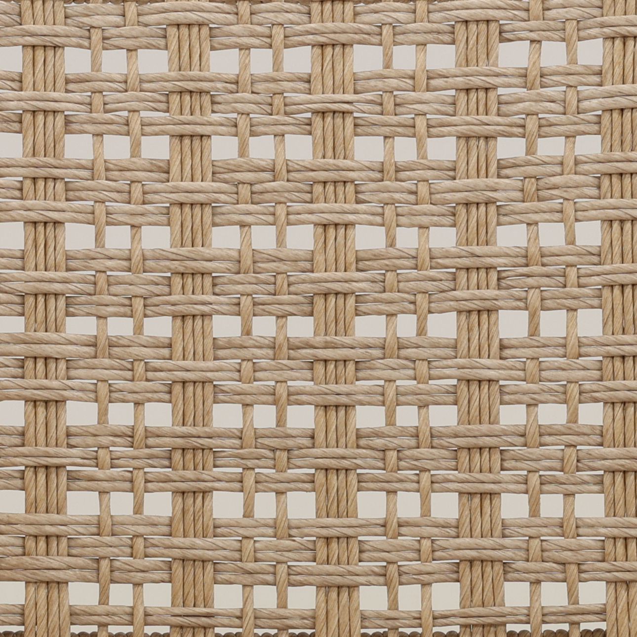 Sand, Beige, and Natural Olefin Fabric, Twisted Synthetic Wicker and Teak Wood Chair 22.5 in Wide