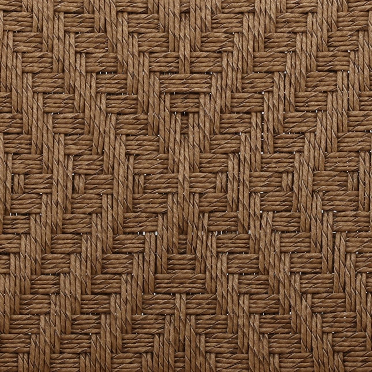 Light Brown Twisted Synthetic Wicker and Teak Wood Chair 21.5 in Wide