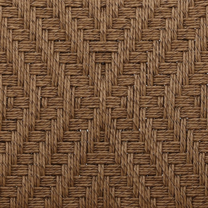 Light Brown Twisted Synthetic Wicker and Teak Wood Chair 21.5 in Wide