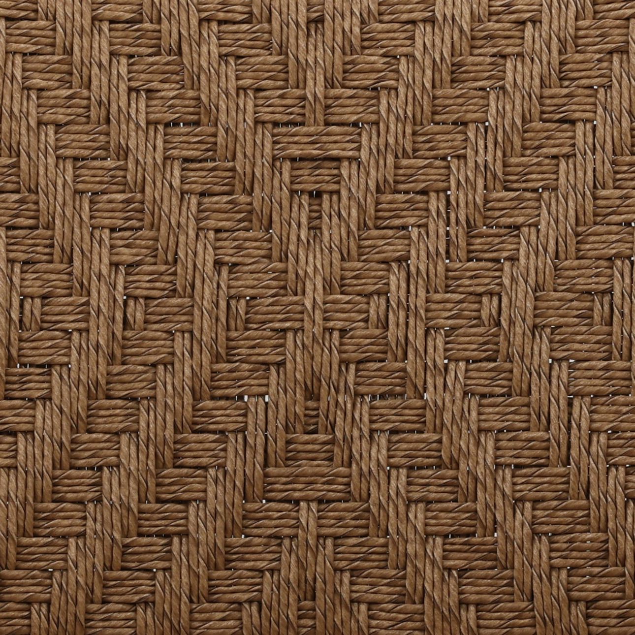 Light Brown Twisted Synthetic Wicker and Teak Wood Chair 21.5 in Wide