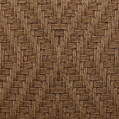 Light Brown Twisted Synthetic Wicker and Teak Wood Chair 21.5 in Wide