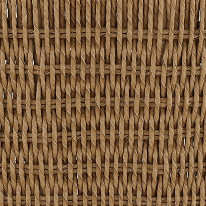 Natural Twisted Synthetic Wicker, Aluminum and Teak Wood Chair 24 in Wide
