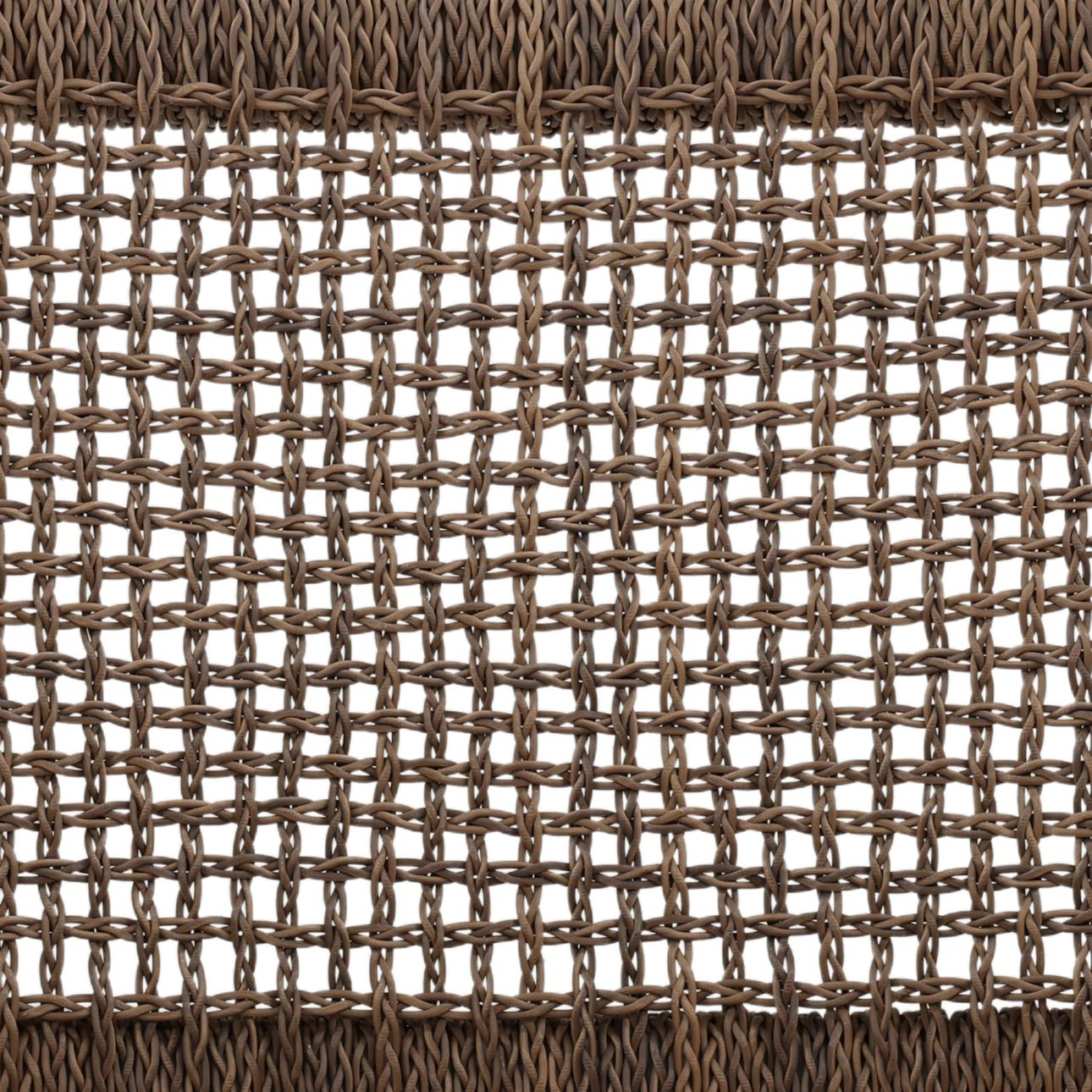 Light Brown Braided Synthetic Wicker and Teak Wood Chair 22 in Wide