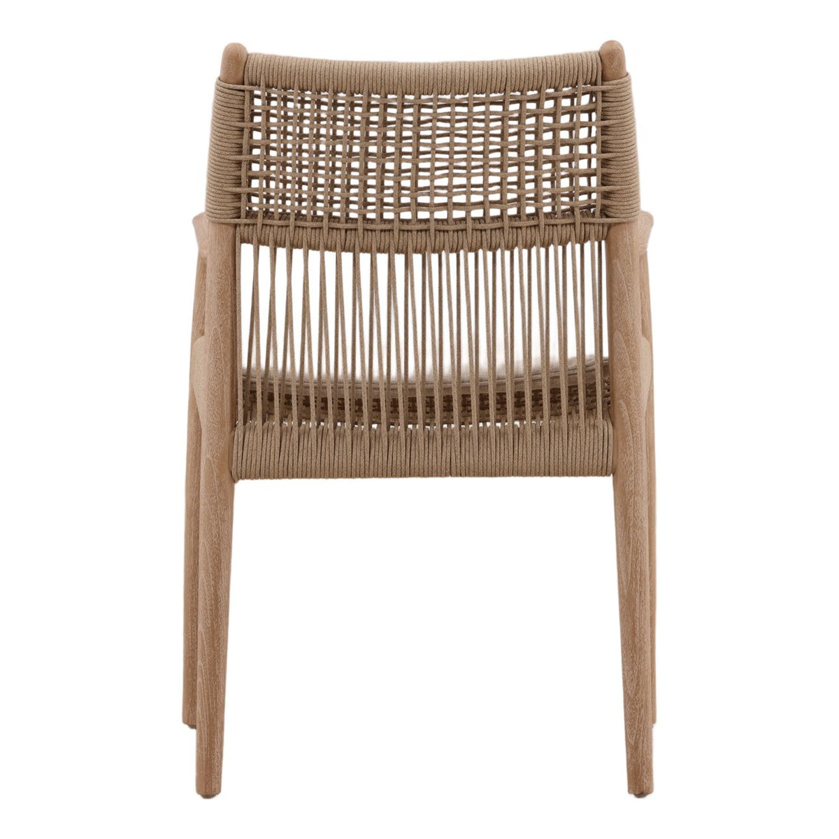 Refined Synthetic Rope, Aluminum and Teak Wood Dining Chair