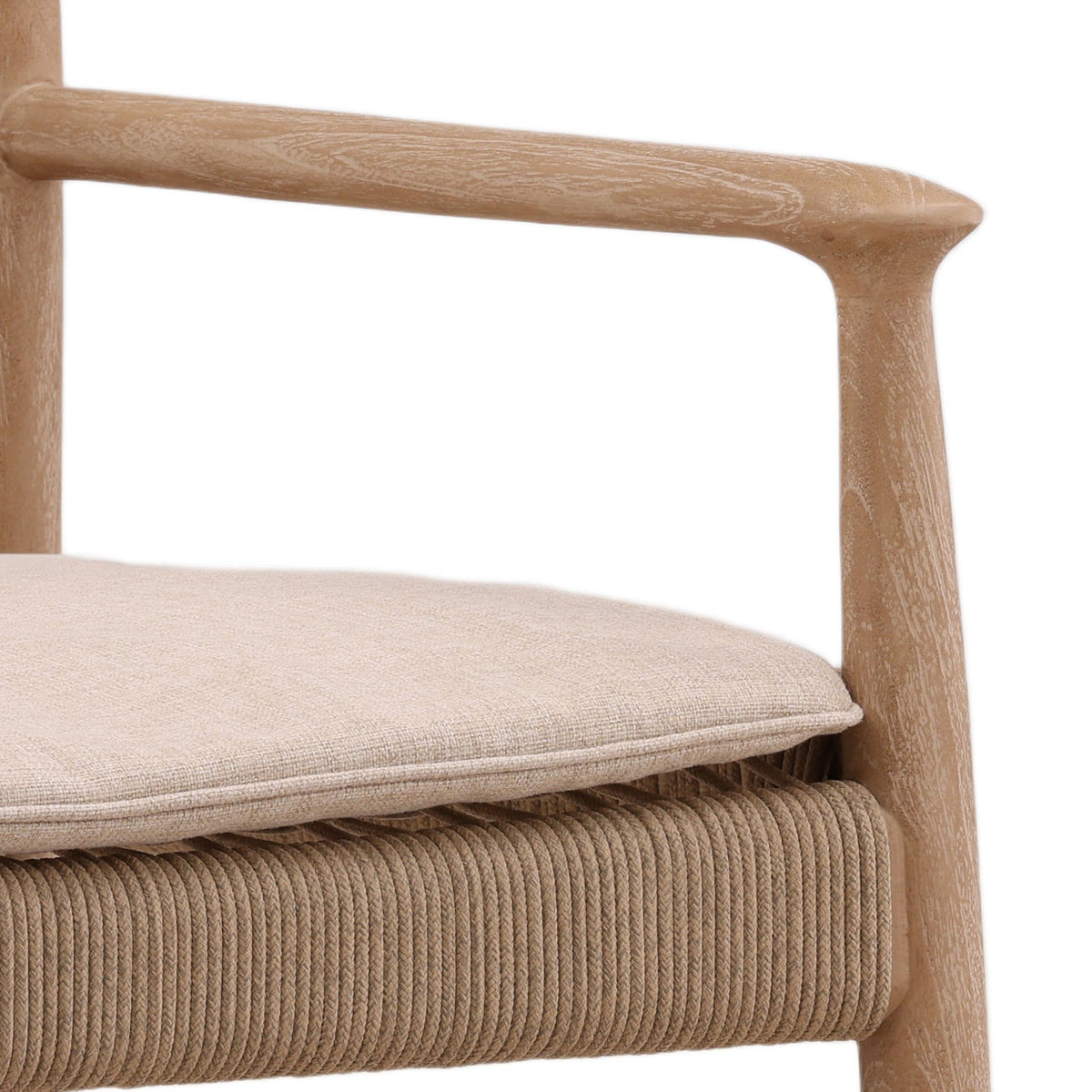 Refined Synthetic Rope, Aluminum and Teak Wood Dining Chair