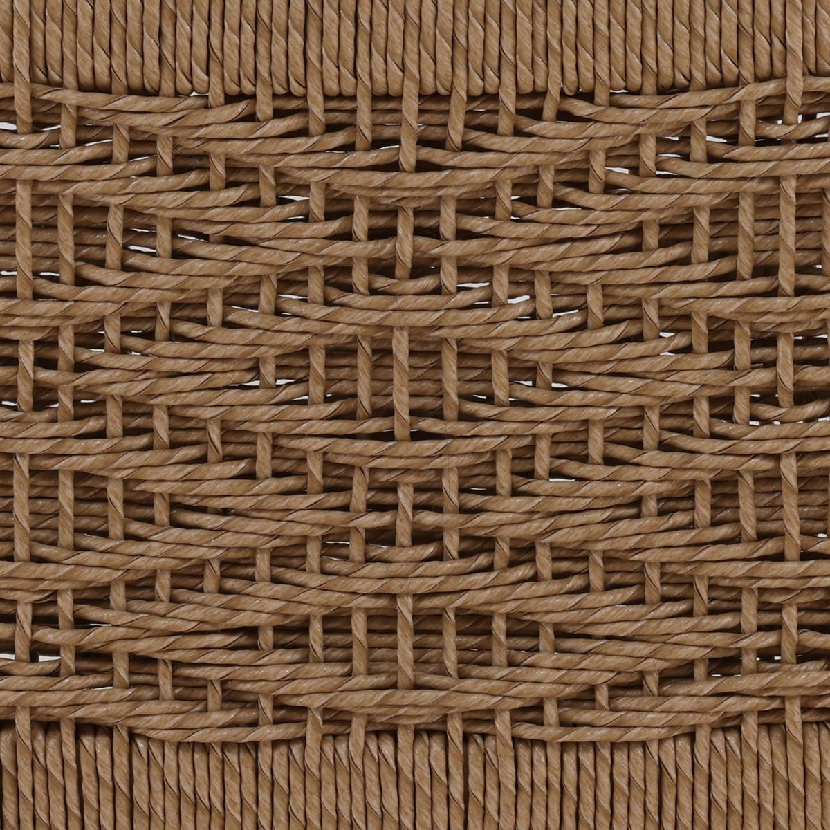 Modern Twisted Synthetic Wicker and Teak Wood Dining Chair