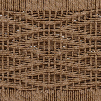 Modern Twisted Synthetic Wicker and Teak Wood Dining Chair