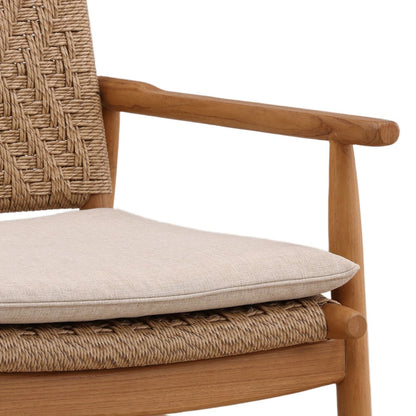 Crafted Twisted Synthetic Wicker and Teak Wood Outdoor Furniture