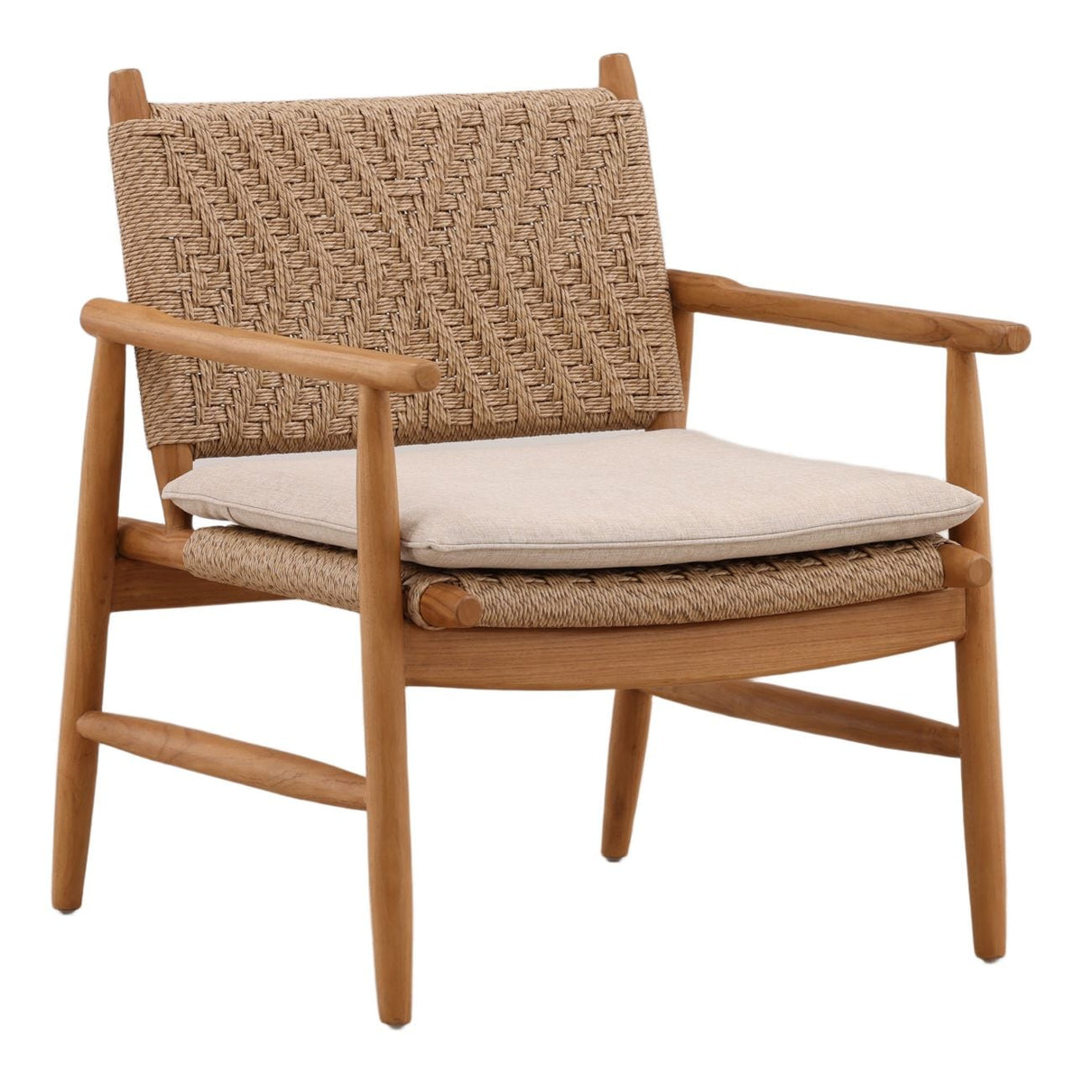 Crafted Twisted Synthetic Wicker and Teak Wood Outdoor Furniture