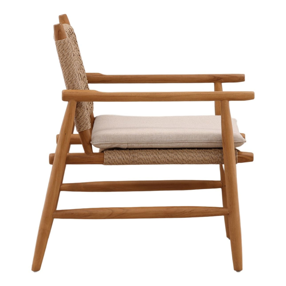 Crafted Twisted Synthetic Wicker and Teak Wood Outdoor Furniture