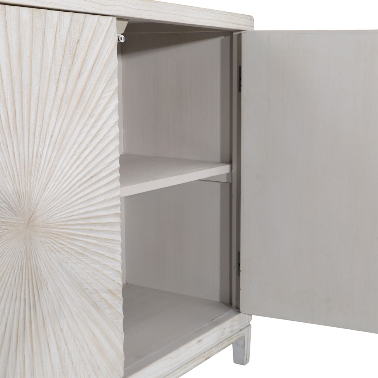 Light Warm Wash Finish Pine Wood Sideboard 79 in Wide