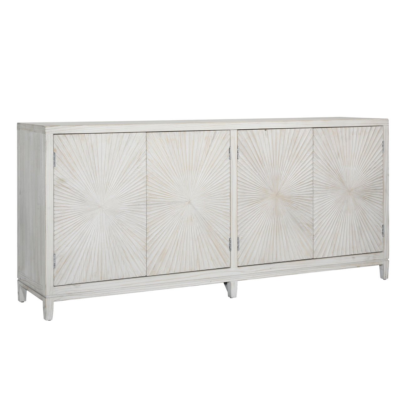 Light Warm Wash Finish Pine Wood Sideboard 79 in Wide