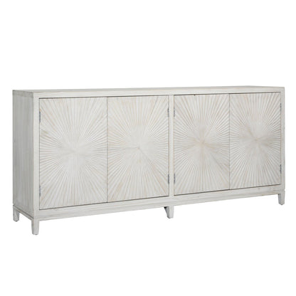 Light Warm Wash Finish Pine Wood Sideboard 79 in Wide
