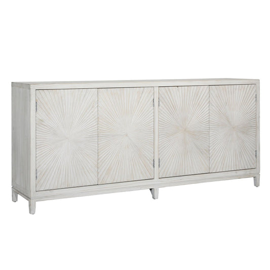 Light Warm Wash Finish Pine Wood Sideboard 79 in Wide