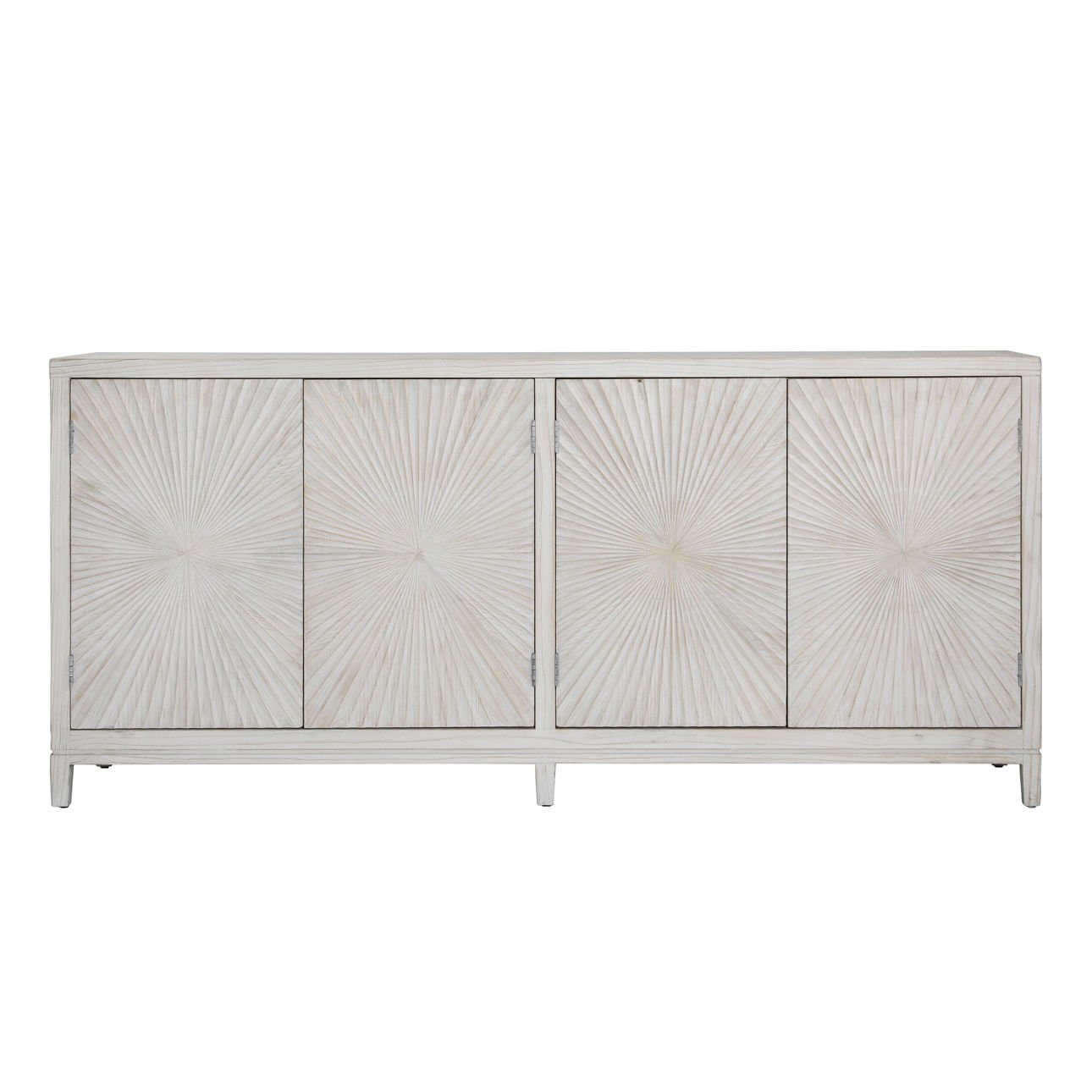 Light Warm Wash Finish Pine Wood Sideboard 79 in Wide