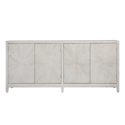 Light Warm Wash Finish Pine Wood Sideboard 79 in Wide