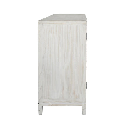 Light Warm Wash Finish Pine Wood Sideboard 79 in Wide
