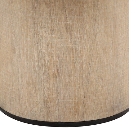 Light Natural and Black Oak Wood Table 53 in Wide