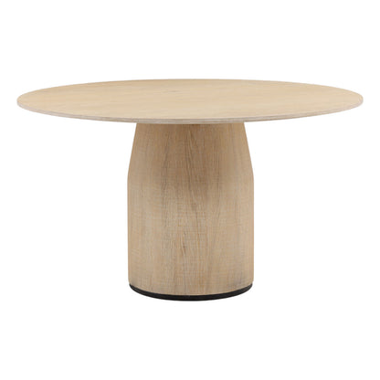 Light Natural and Black Oak Wood Table 53 in Wide