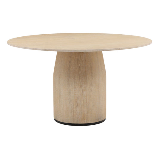 Light Natural and Black Oak Wood Table 53 in Wide
