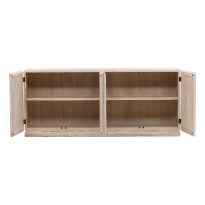 Whitewash Elm Wood Sideboard 106.5 in Wide