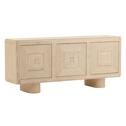 Light Natural Oak Wood Sideboard 73 in Wide