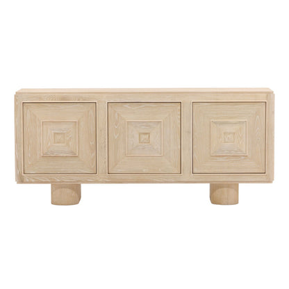 Light Natural Oak Wood Sideboard 73 in Wide