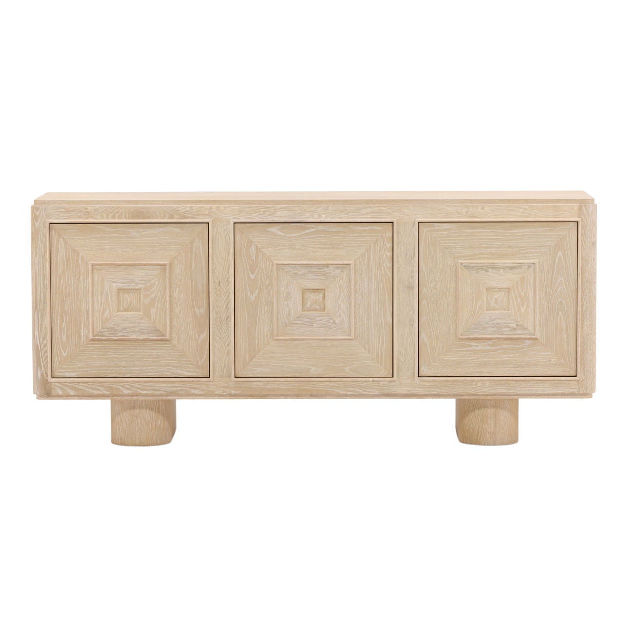 Light Natural Oak Wood Sideboard 73 in Wide
