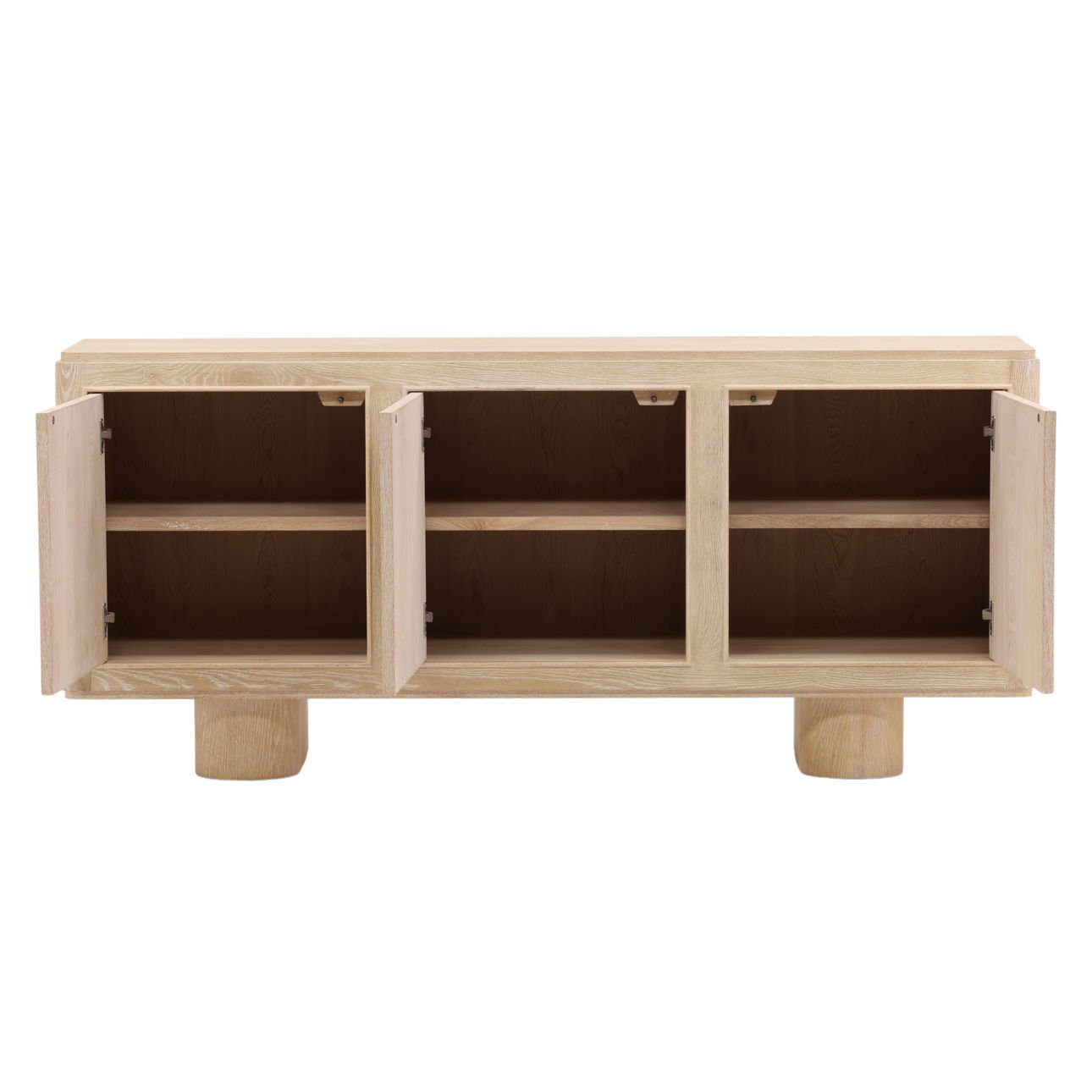 Light Natural Oak Wood Sideboard 73 in Wide