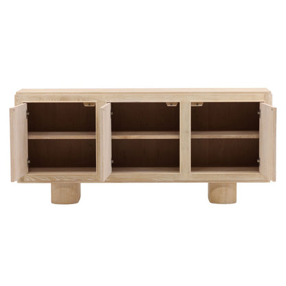 Light Natural Oak Wood Sideboard 73 in Wide