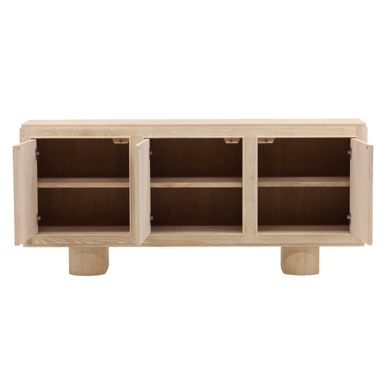 Light Natural Oak Wood Sideboard 73 in Wide
