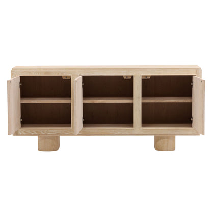 Light Natural Oak Wood Sideboard 73 in Wide