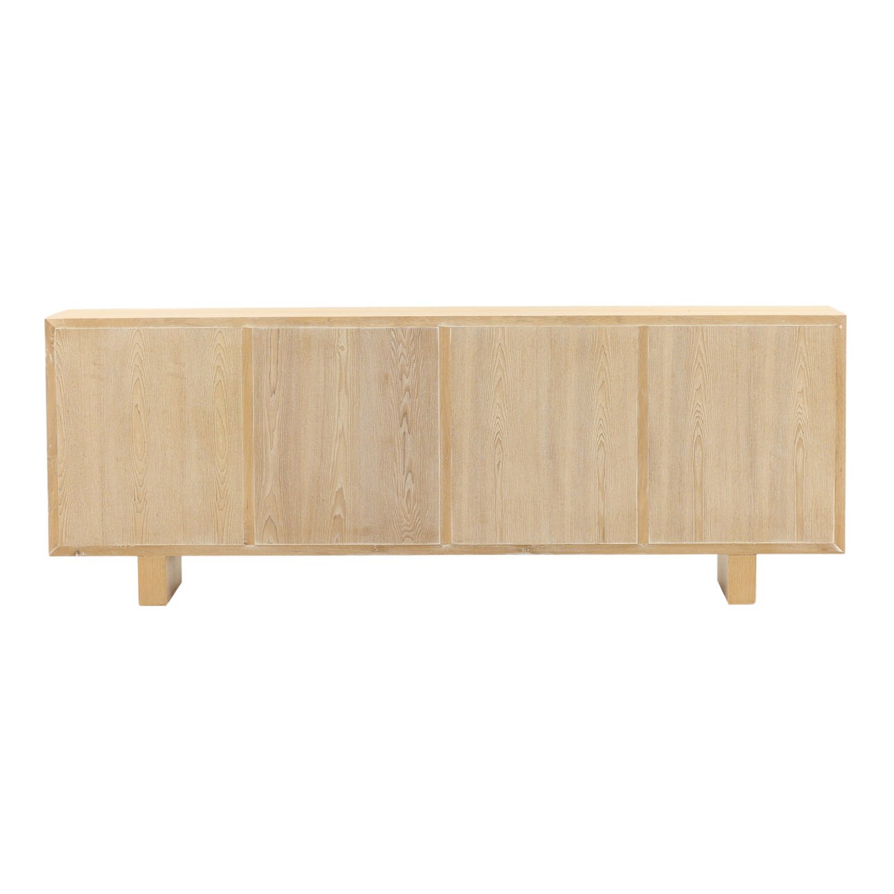 Light Natural Oak Wood Sideboard 86.5 in Wide