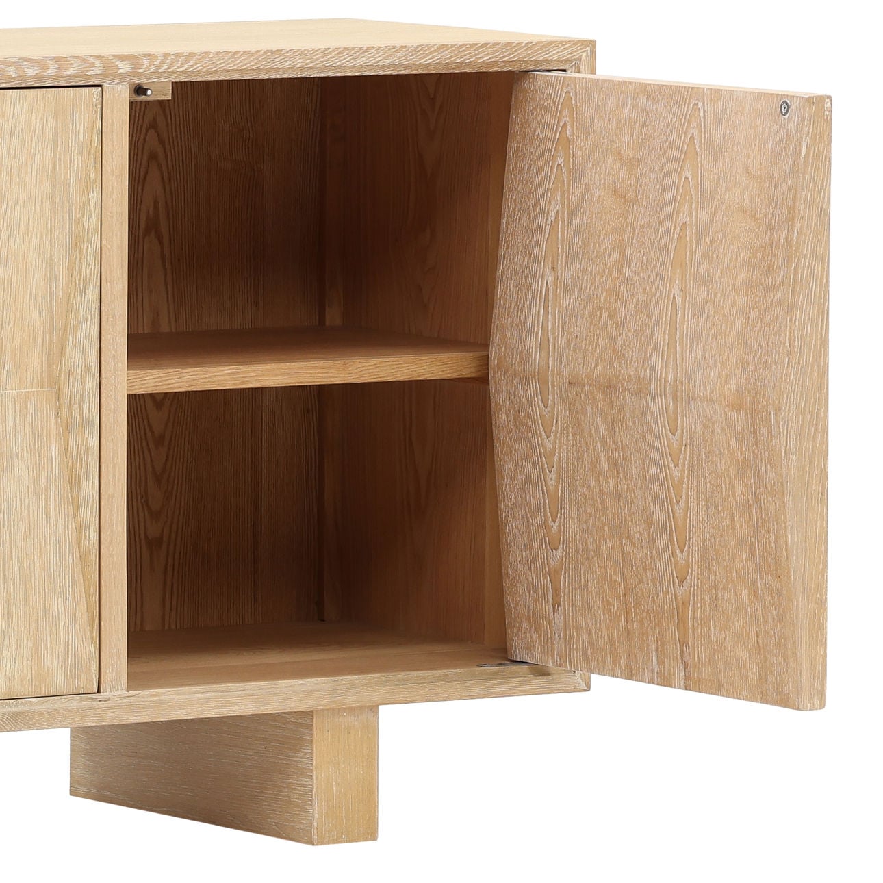 Light Natural Oak Wood Sideboard 86.5 in Wide