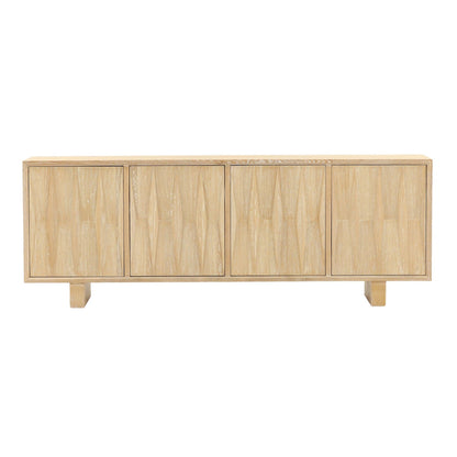 Light Natural Oak Wood Sideboard 86.5 in Wide