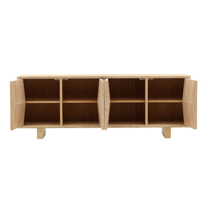Light Natural Oak Wood Sideboard 86.5 in Wide