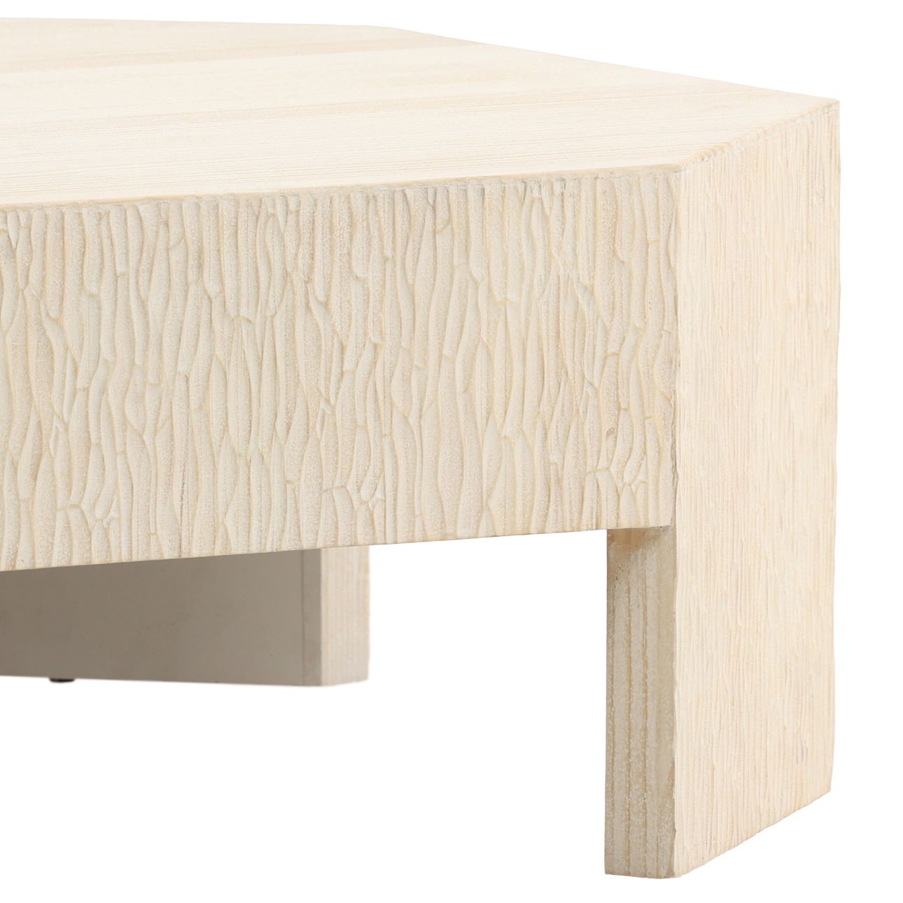 Whitewash Pine Wood Table 43.5 in Wide