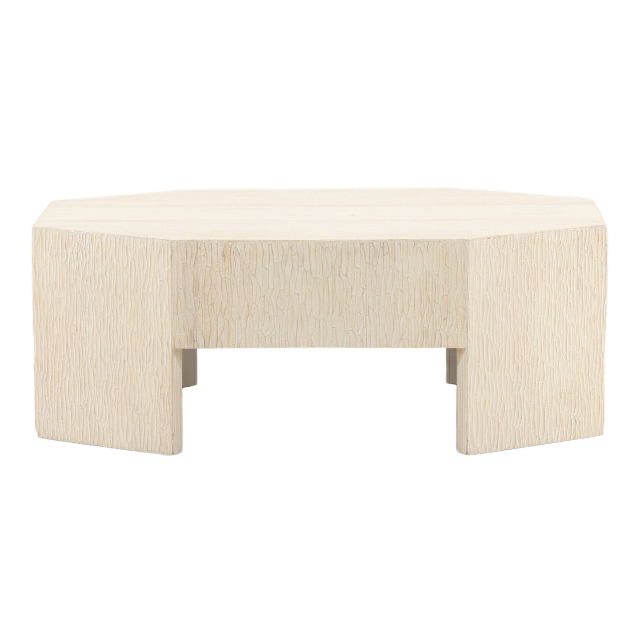 Whitewash Pine Wood Table 43.5 in Wide
