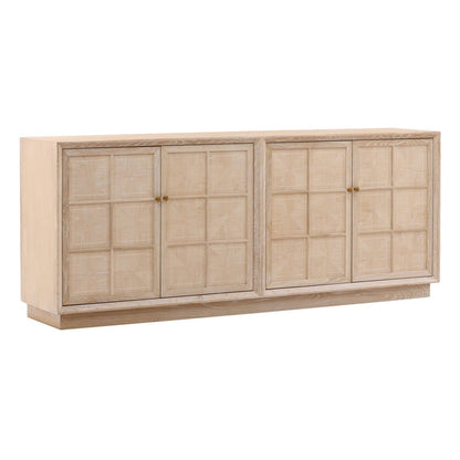 Light Natural Oak Wood Sideboard 86.5 in Wide