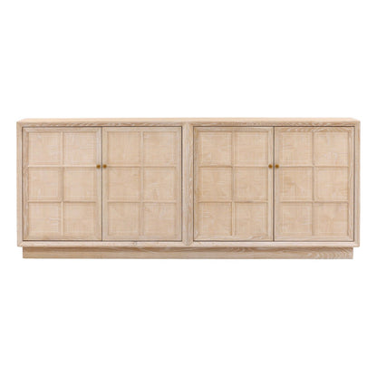 Light Natural Oak Wood Sideboard 86.5 in Wide