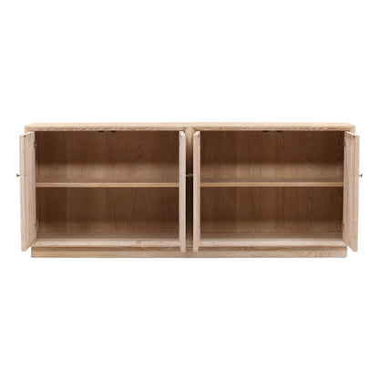 Light Natural Oak Wood Sideboard 86.5 in Wide