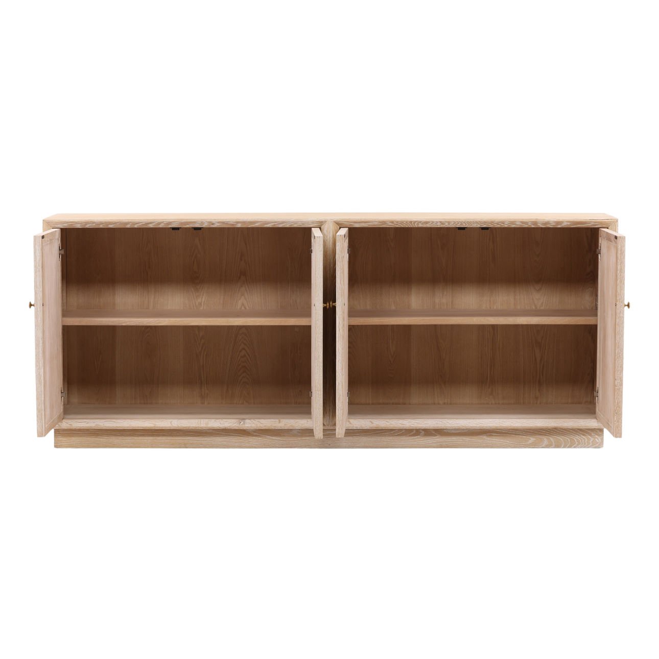 Light Natural Oak Wood Sideboard 86.5 in Wide
