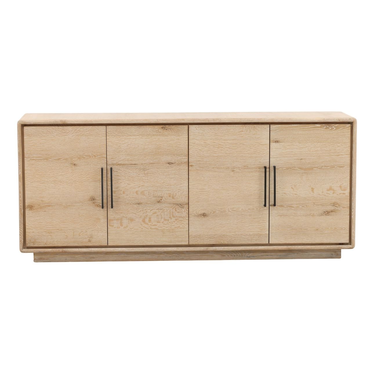 Light Natural Aged Oak Wood Sideboard 79 in Wide