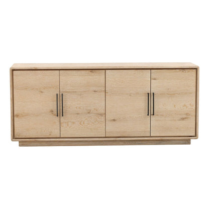 Light Natural Aged Oak Wood Sideboard 79 in Wide