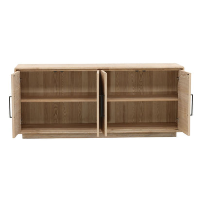 Light Natural Aged Oak Wood Sideboard 79 in Wide