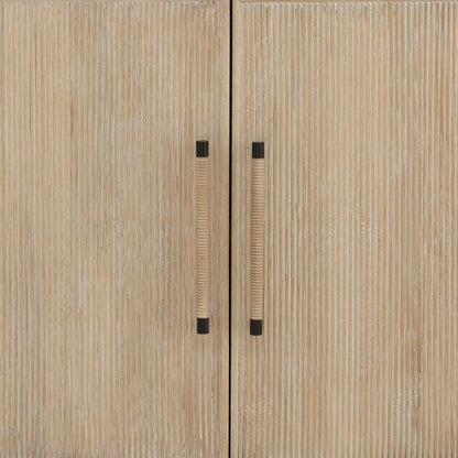 Light Natural Oak Wood Sideboard 98 in Wide